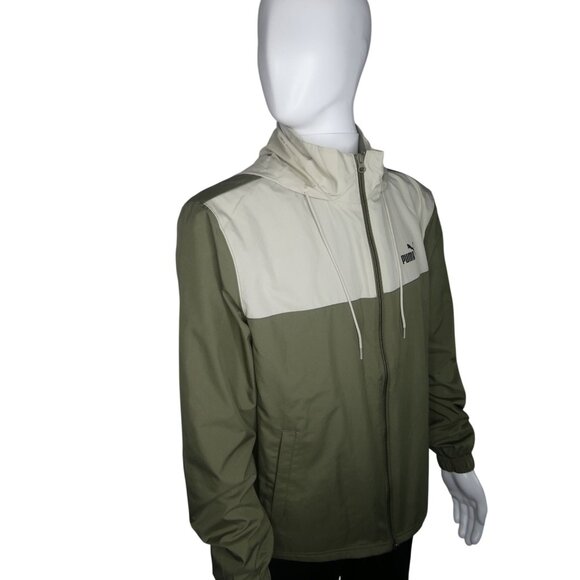 Puma Men's ESS Blocked Woven Jacket Loden Green Size M - Picture 6 of 12